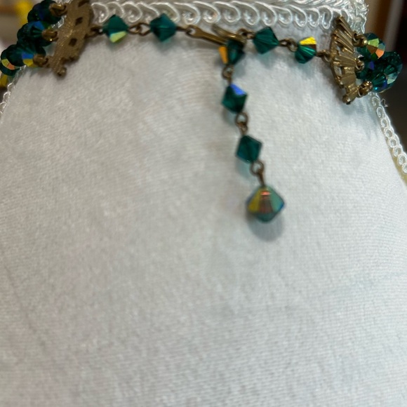 Aurora Borealis Chrystal three strand necklace rainbow shimmer retro whimsygoth - Picture 4 of 6